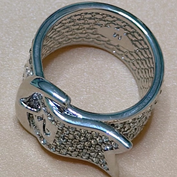 Sold out Vivienne Westwood silver tone crystal pave sparkly band Ring - Picture 5 of 10